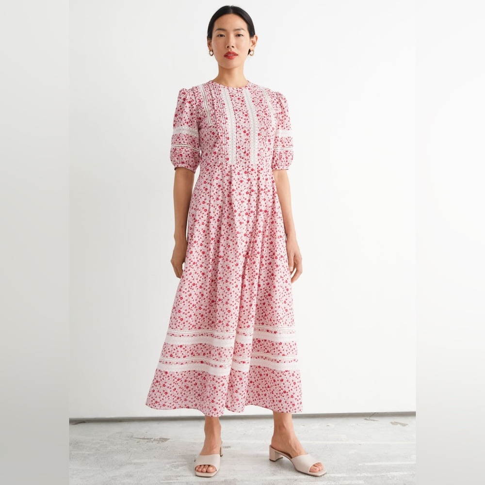 & Other Stories - Printed Lace Maxi Dress (Size US 0)